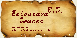 Beloslava Dancer vizit kartica